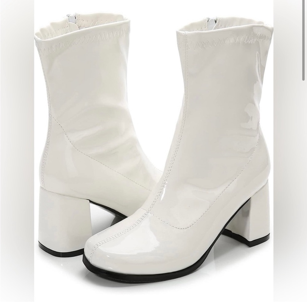 Women's Go Go Boots Mid Calf Block Heel Zipper Boot (235) 7.5